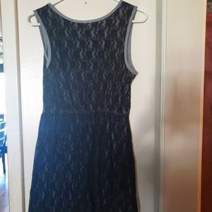lace with gray mini dress
